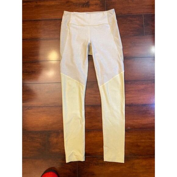 Outdoor Voices Leggings Women's Color Block Small Green Yellow Pull On - Picture 1 of 4